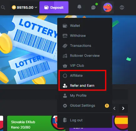 Bônus por indicação BC.Game