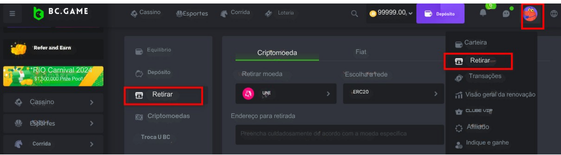 Retirada do BC.Game